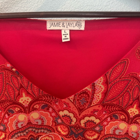 Vibrant Red and Pink Women's Dress - Picture 3 of 3